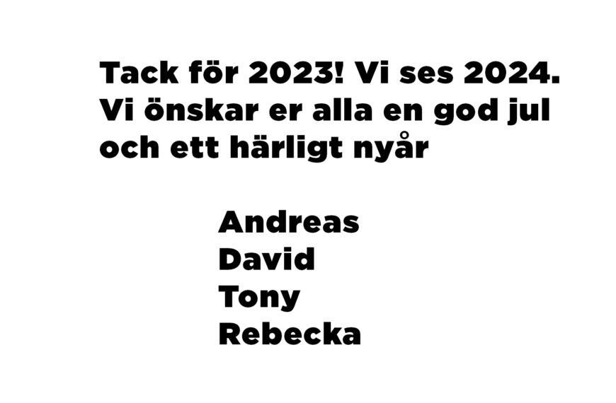 Tack för ett fantastiskt 2023!